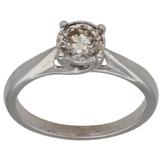 9ct White Gold 0.65ct Diamond Solitaire Ring Size M
