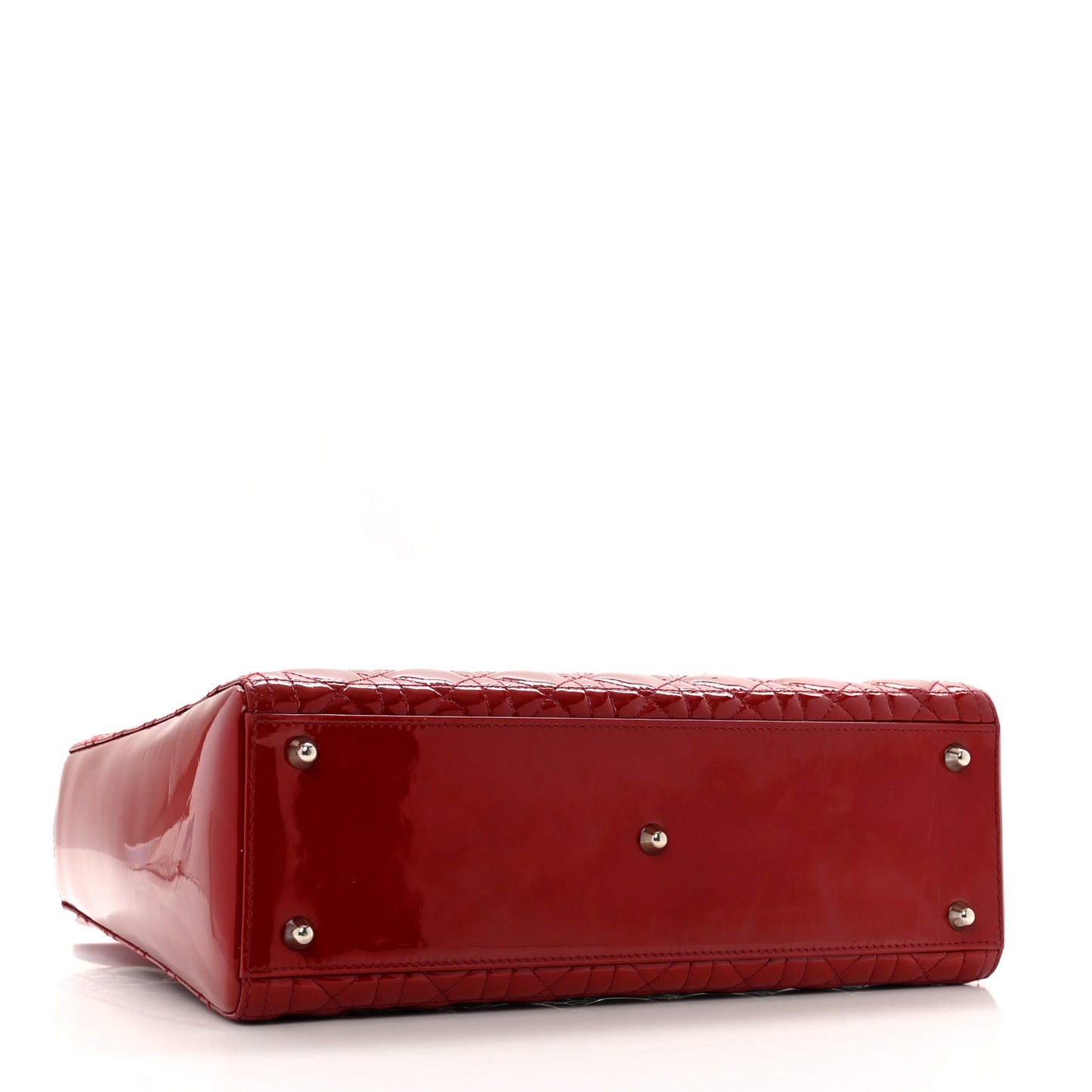 Christian Dior Lady Dior Cannage Lambskin Leather Bag - Red