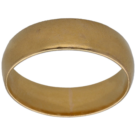 22ct Gold Plain Wedding Ring Size K