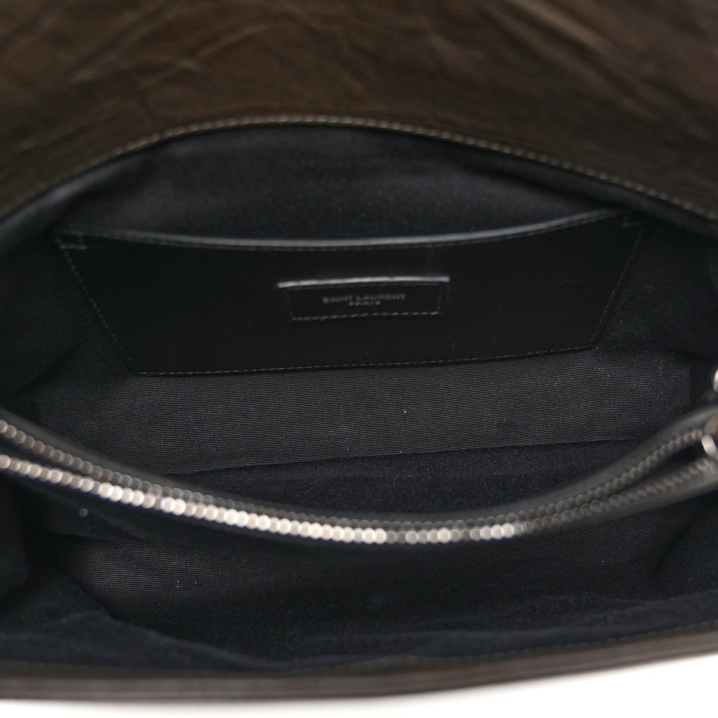 Yves Saint Laurent West Hollywood Calfskin Crocodile Embossed Leather Bag - Grey