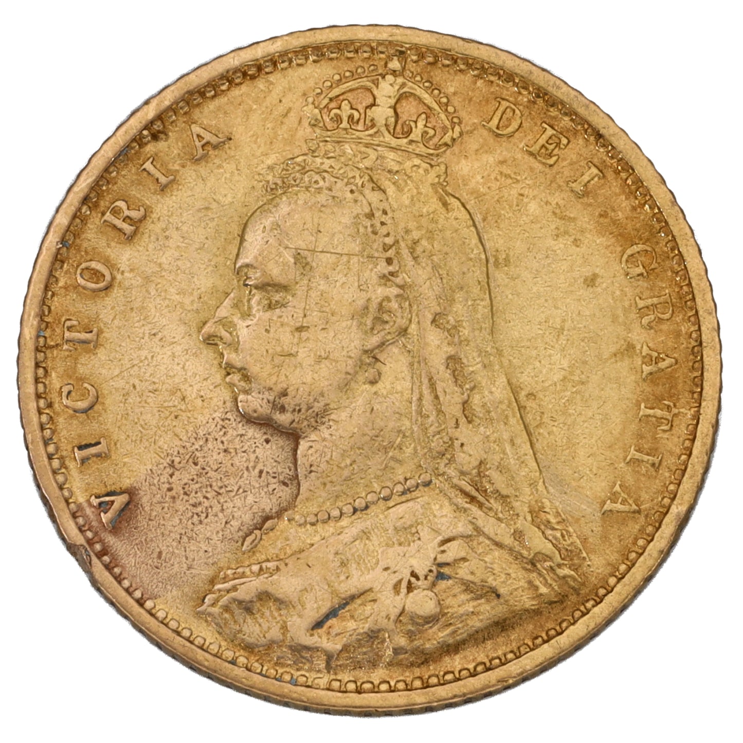 22ct Gold Queen Victoria Half Sovereign Coin 1890
