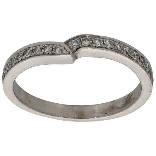 18ct White Gold 0.21ct Diamond Half Eternity Ring Size P