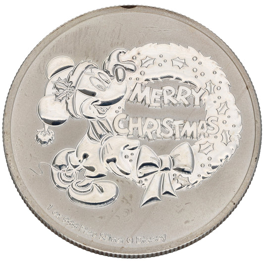 Fine Silver Micky Mouse Merry Christmas 1 OZ Coin 2021