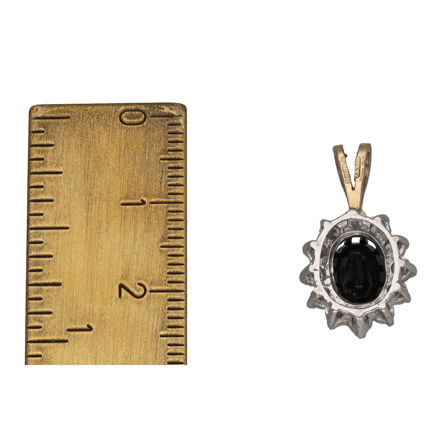 9ct Gold Sapphire & Cubic Zirconia Dress/Cocktail Pendant