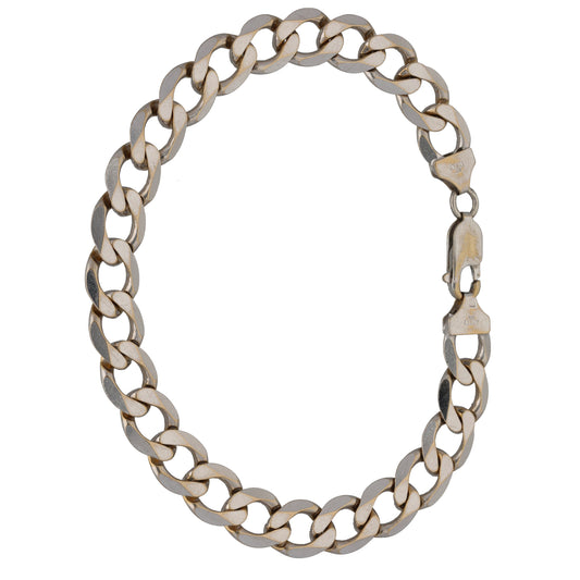 9ct White Gold Curb Bracelet