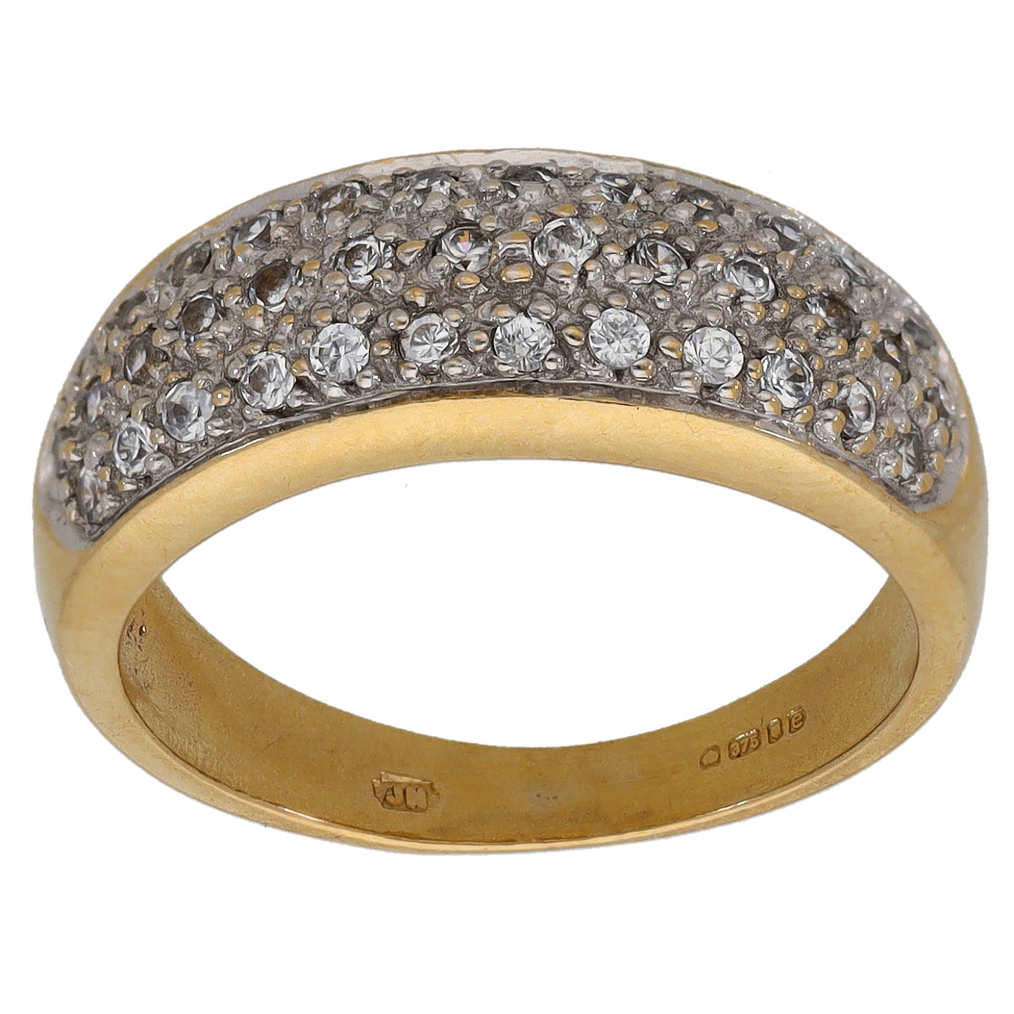 9ct Gold Cubic Zirconia Dress/Cocktail Ring Size L