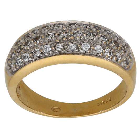 9ct Gold Cubic Zirconia Dress/Cocktail Ring Size L