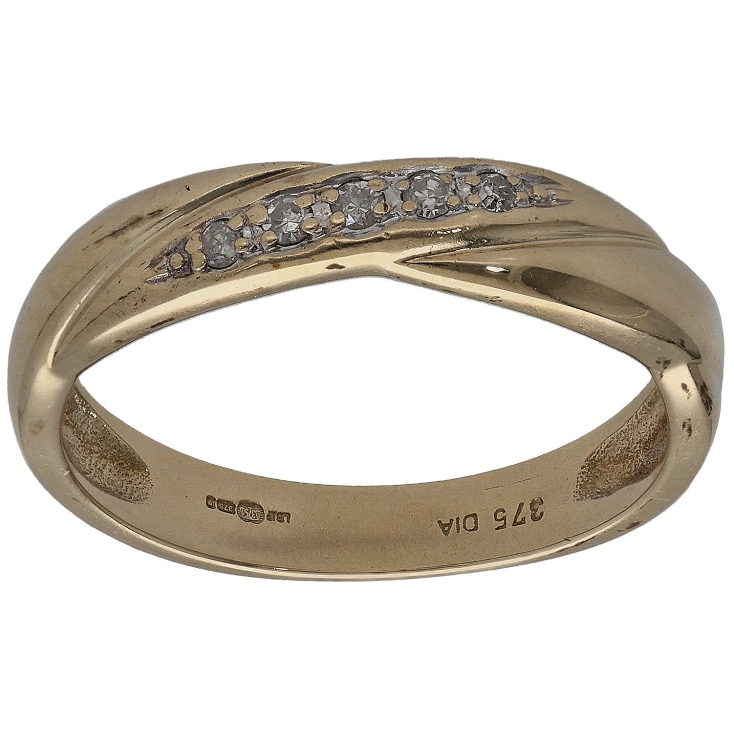 9ct Gold 0.08ct Diamond Half Eternity Ring Size M