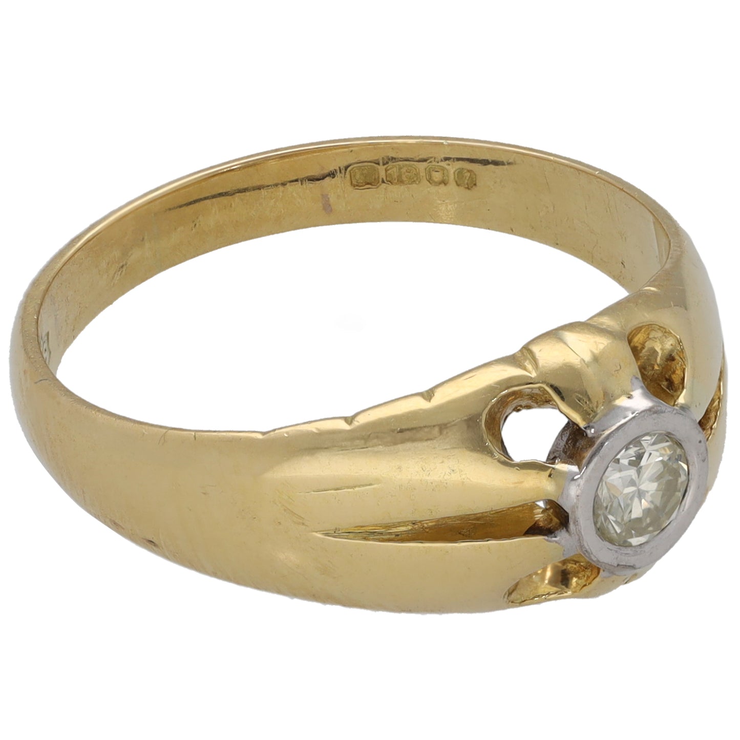 18ct Gold 0.20ct Diamond Solitaire Ring Size P