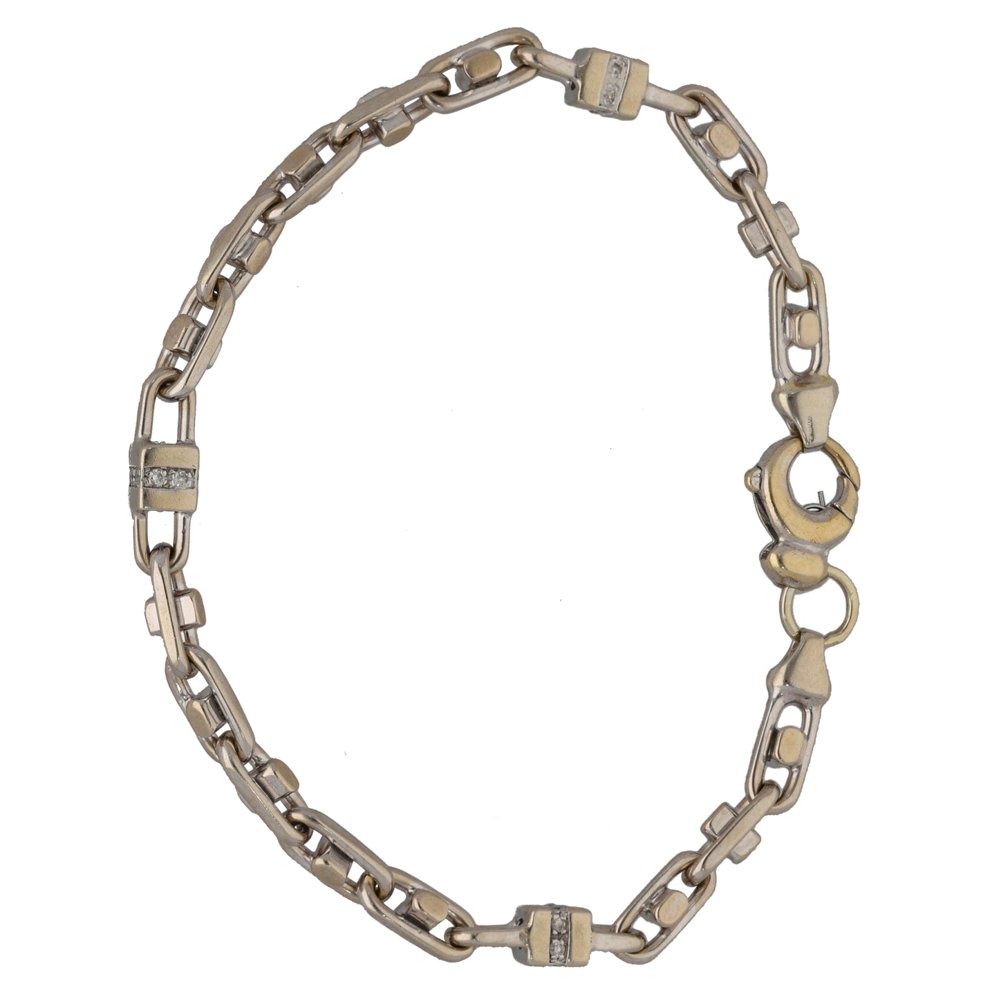 9ct White Gold 0.24ct Diamond Fancy Stone Set Bracelet
