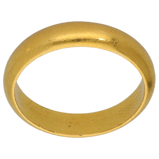 22ct Gold Plain Wedding Ring Size L