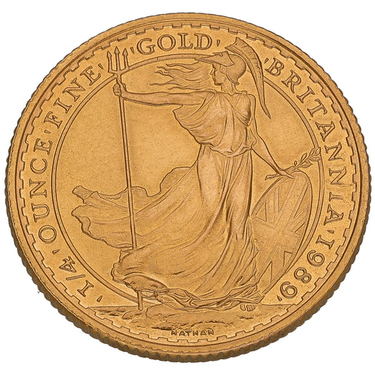 22ct Gold Queen Elizabeth II 1/4 OZ Britannia Coin 1989
