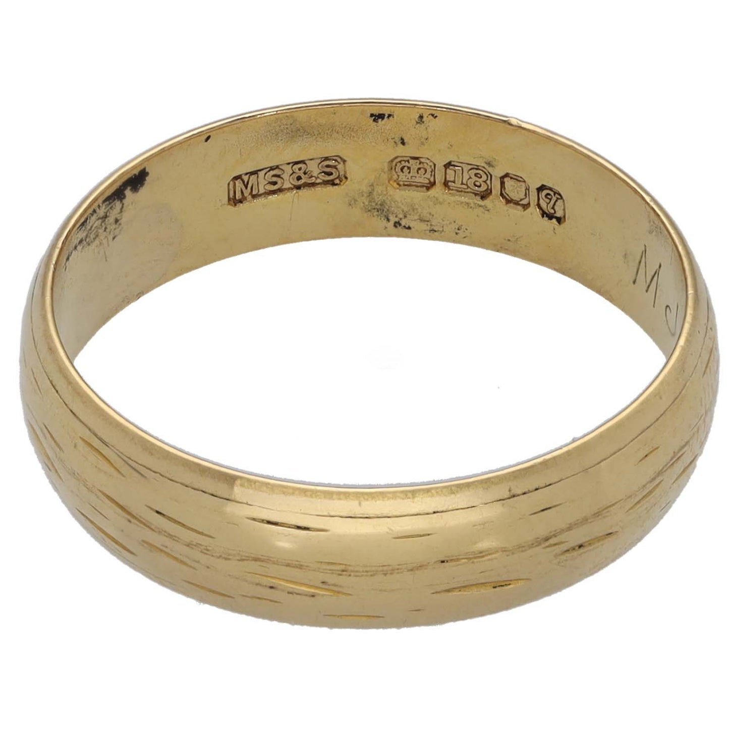 18ct Gold Plain Wedding Ring Size M