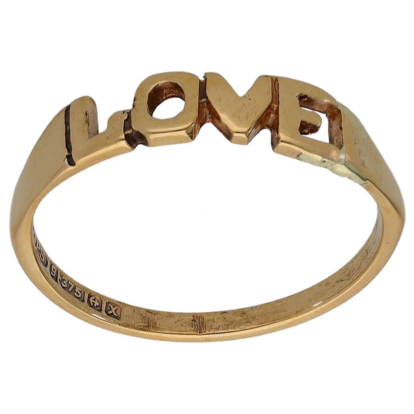 9ct Gold Word Ring Size Q