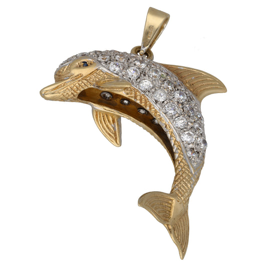 9ct Gold Imitation Dolphin Pendant