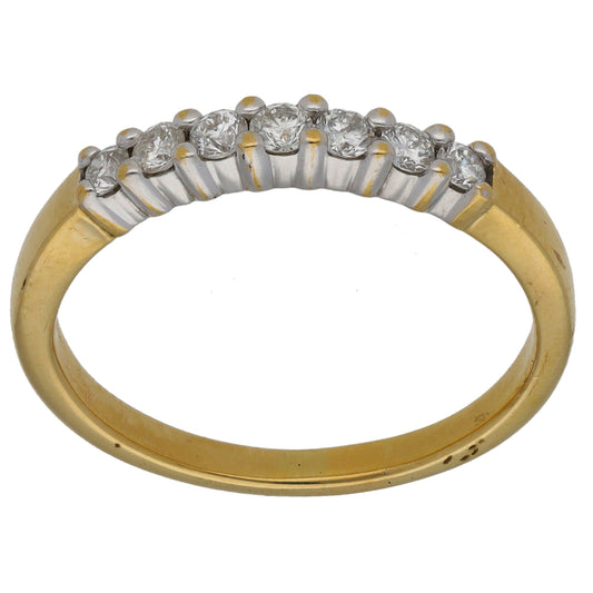 18ct Gold 0.35ct Diamond Half Eternity Ring Size P