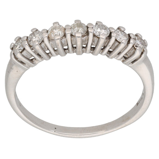 9ct White Gold 0.33ct Diamond Half Eternity Ring Size M