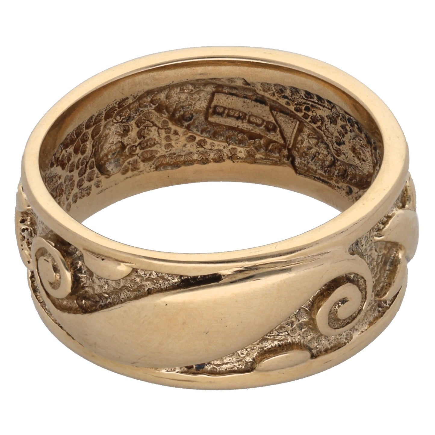 9ct Gold Patterned Wedding Ring Size O