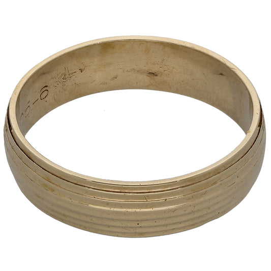 9ct Gold Patterned Wedding Ring Size X
