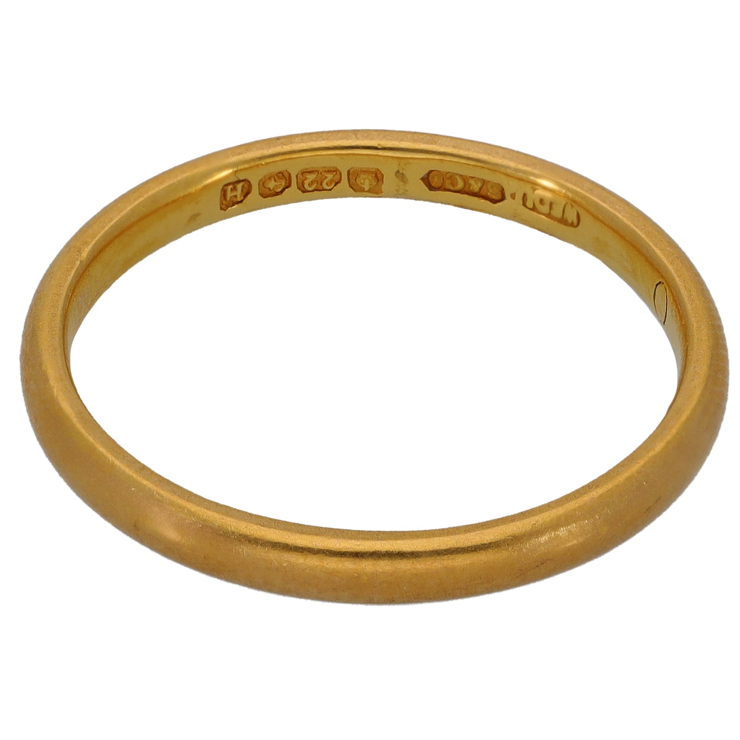 22ct Gold Plain Wedding Ring Size N