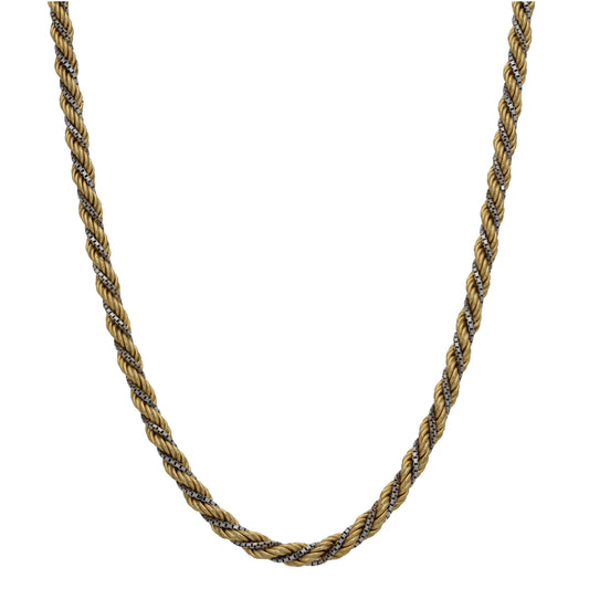 18ct Bicolour Gold Rope Chain 28"