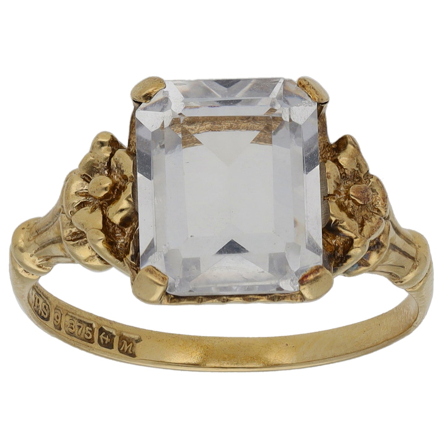 9ct Gold Imitation Single Stone Ring Size O