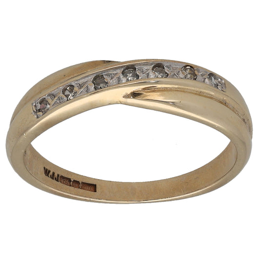 9ct Gold 0.07ct Diamond Half Eternity Ring Size K
