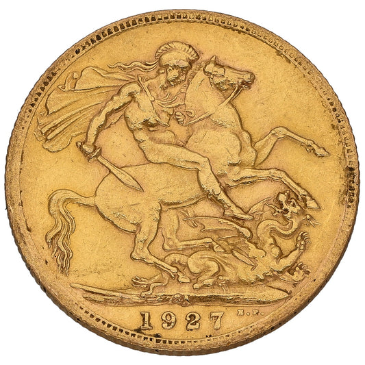 22ct Gold King George V Full Sovereign Coin 1927