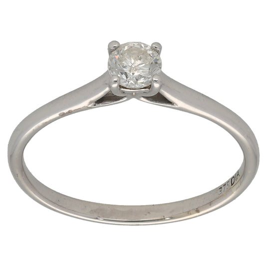 9ct White Gold 0.33ct Diamond Solitaire Ring Size P