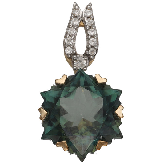 9ct Gold Coated Topaz & Imitation Dress/Cocktail Pendant