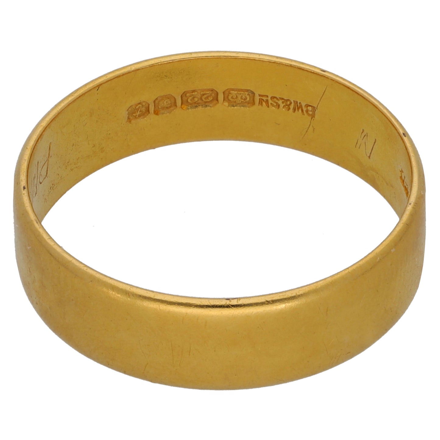 22ct Gold Plain Wedding Ring Size T