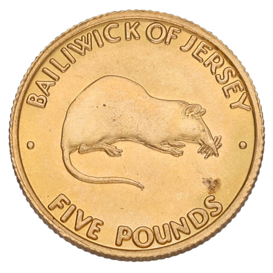 22ct Gold Queen Elizabeth II Silver Wedding Five Pounds Coin 1972