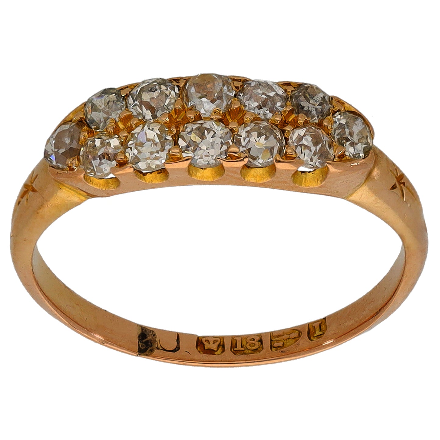 18ct Gold 0.05ct Diamond Stone Set Ring Antique & Vintage Size M