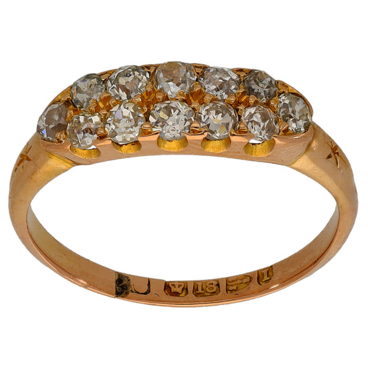 18ct Gold 0.05ct Diamond Stone Set Ring Antique & Vintage Size M