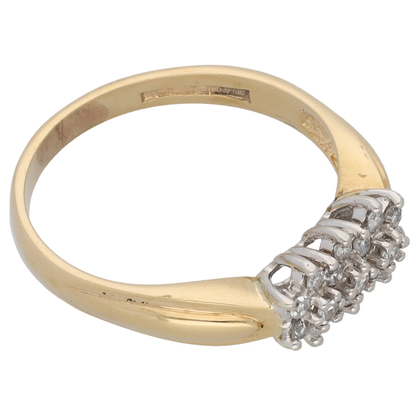 9ct Gold 0.255ct Diamond Dress/Cocktail Ring Size N