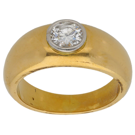 18ct Gold 0.75ct Diamond Solitaire Ring Size O