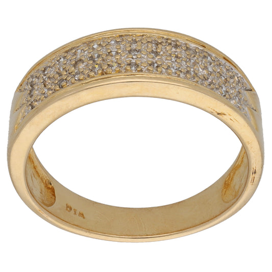 9ct Gold 0.19ct Diamond Dress/Cocktail Ring Size O