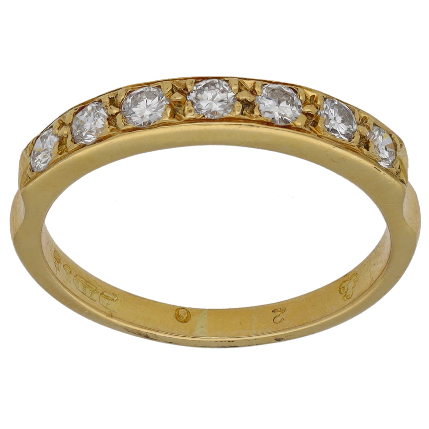 18ct Gold 0.49ct Diamond Half Eternity Ring Size O