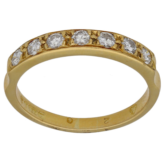 18ct Gold 0.49ct Diamond Half Eternity Ring Size O