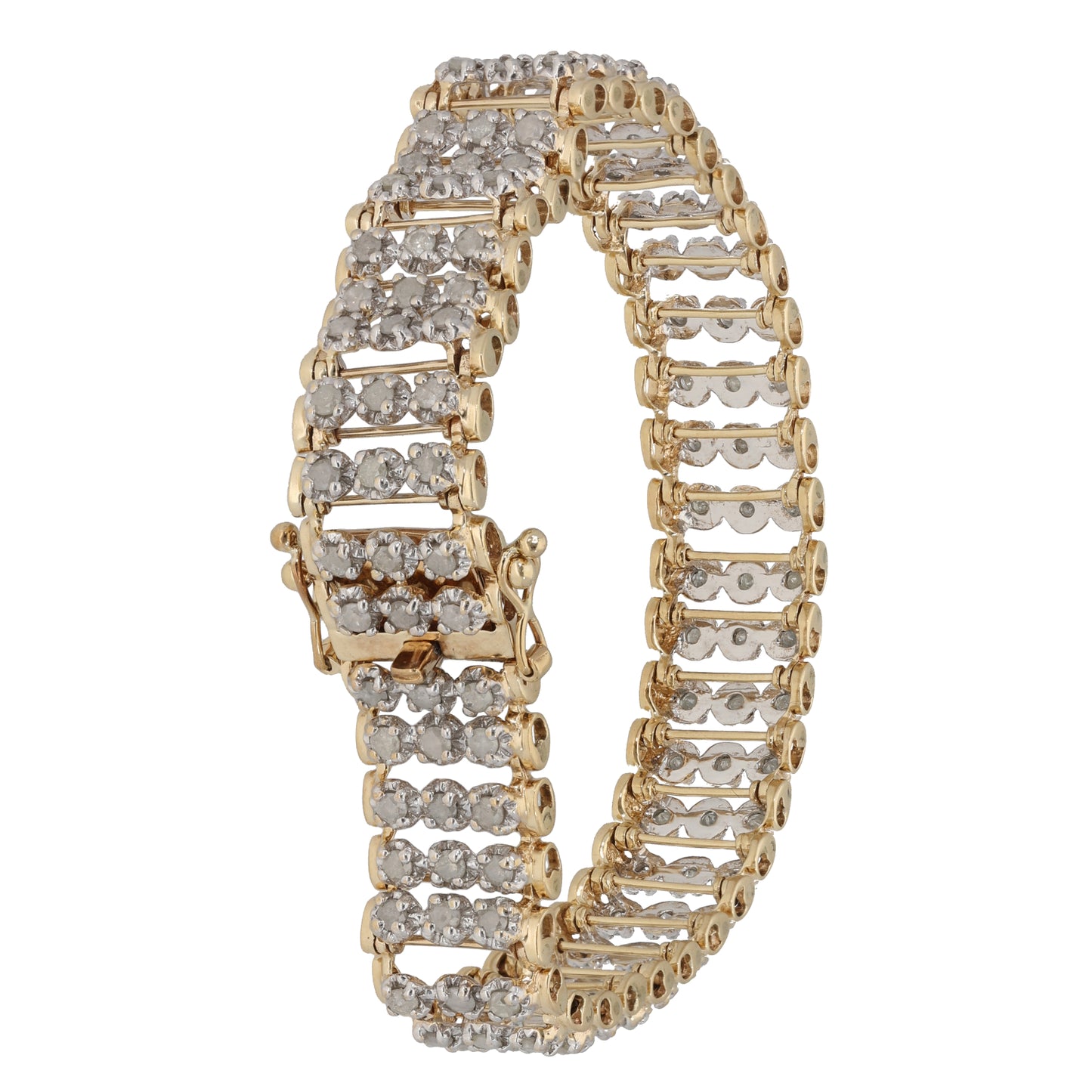 9ct Gold 4.92ct Diamond Fancy Stone Set Bracelet