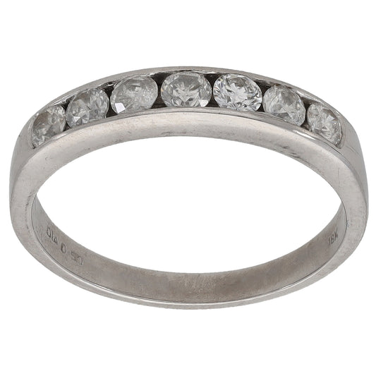 18ct Gold 0.50ct Diamond Half Eternity Ring Size M