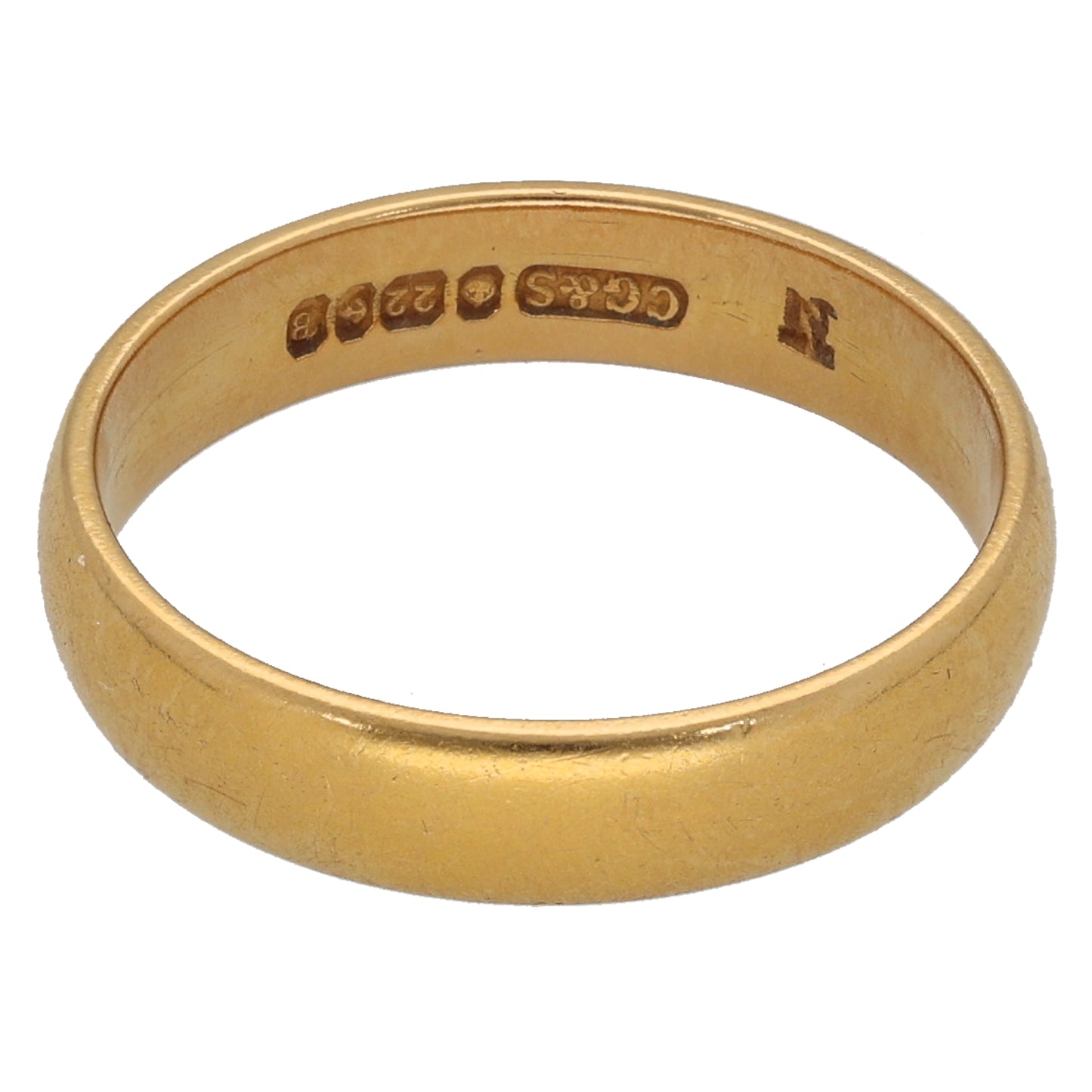 22ct Gold Plain Wedding Ring Size M