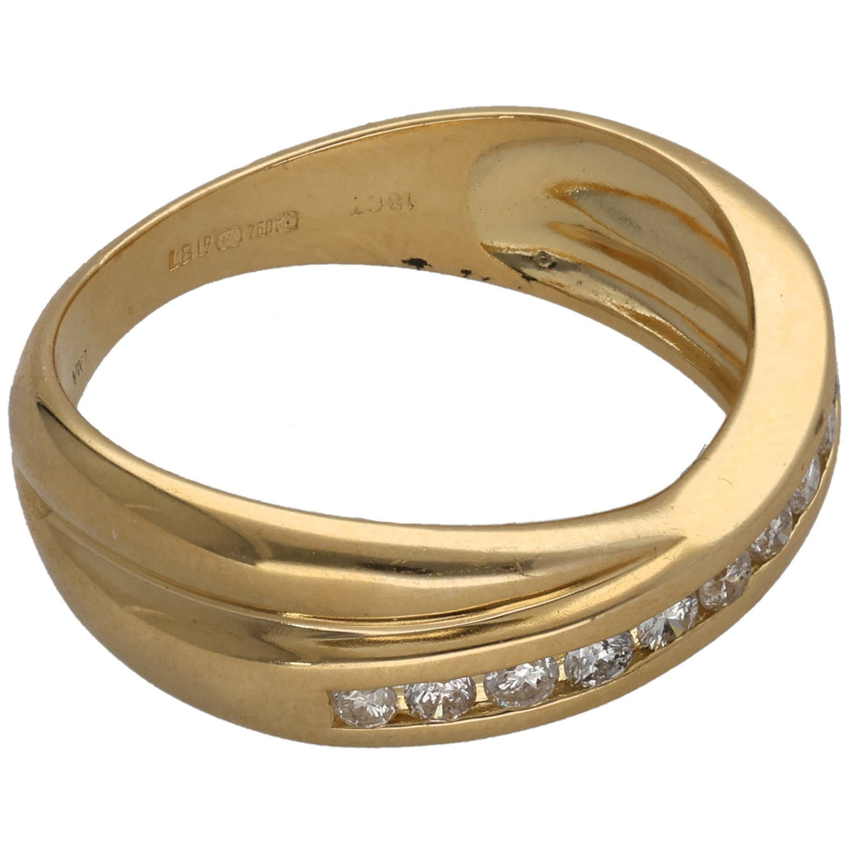 18ct Gold 0.25ct Diamond Half Eternity Ring Size N