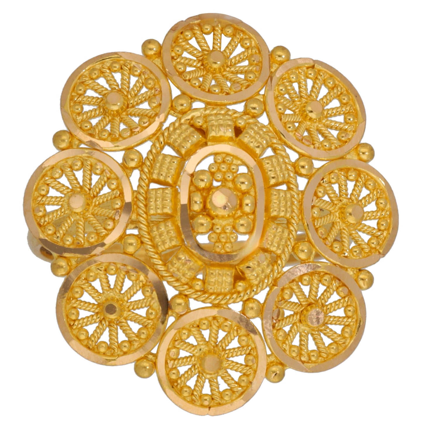 New 22ct Gold Floral Band Wrap Petal Ring