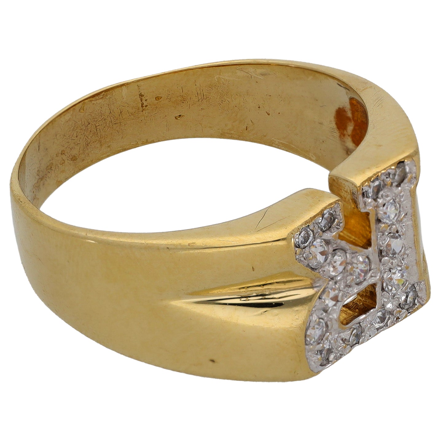 9ct Gold Cubic Zirconia Initial R Ring Size W