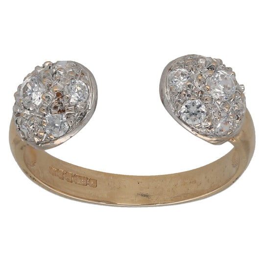 9ct Gold Cubic Zirconia Alternative Ring Size S