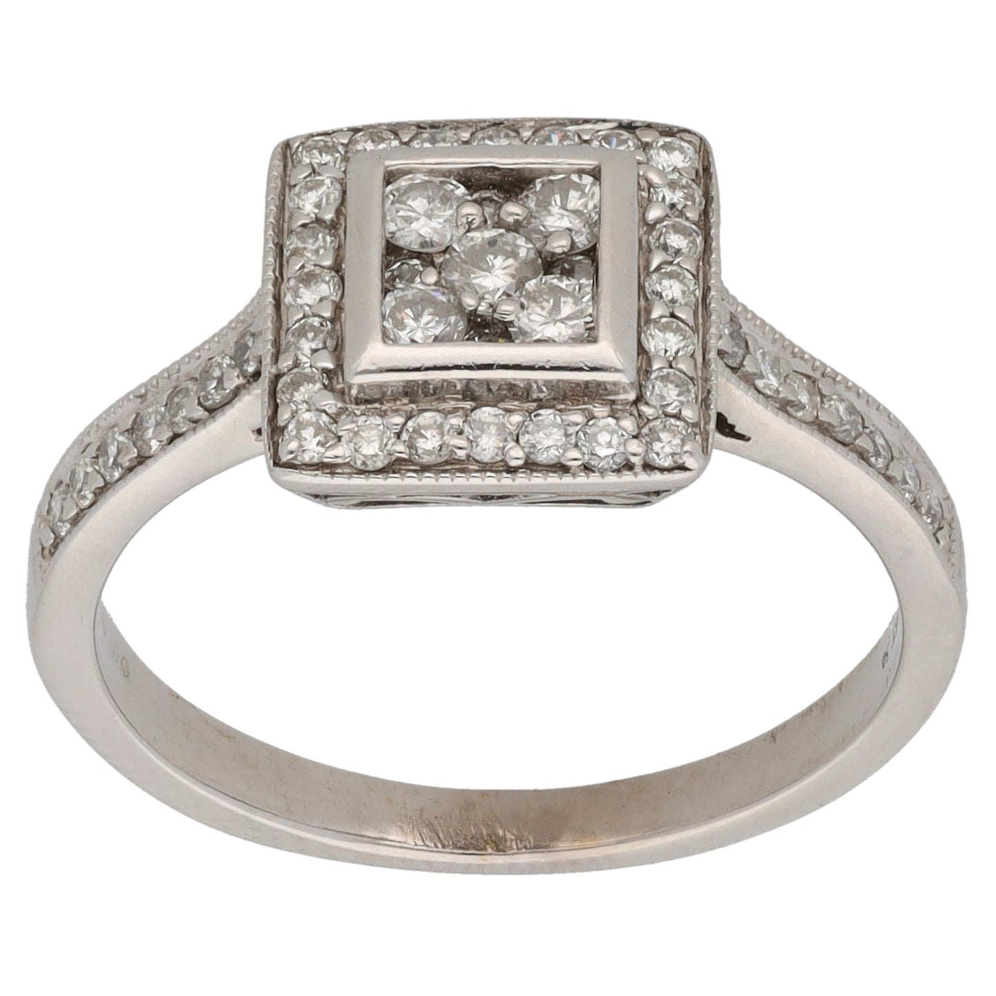 18ct Gold 0.50ct Diamond Cluster Ring Size N