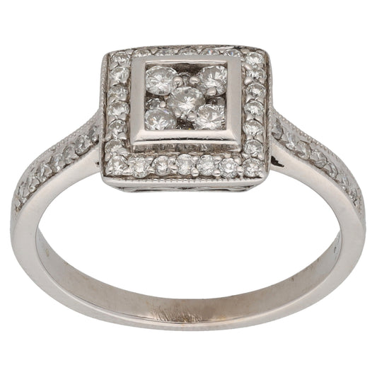 18ct Gold 0.50ct Diamond Cluster Ring Size N