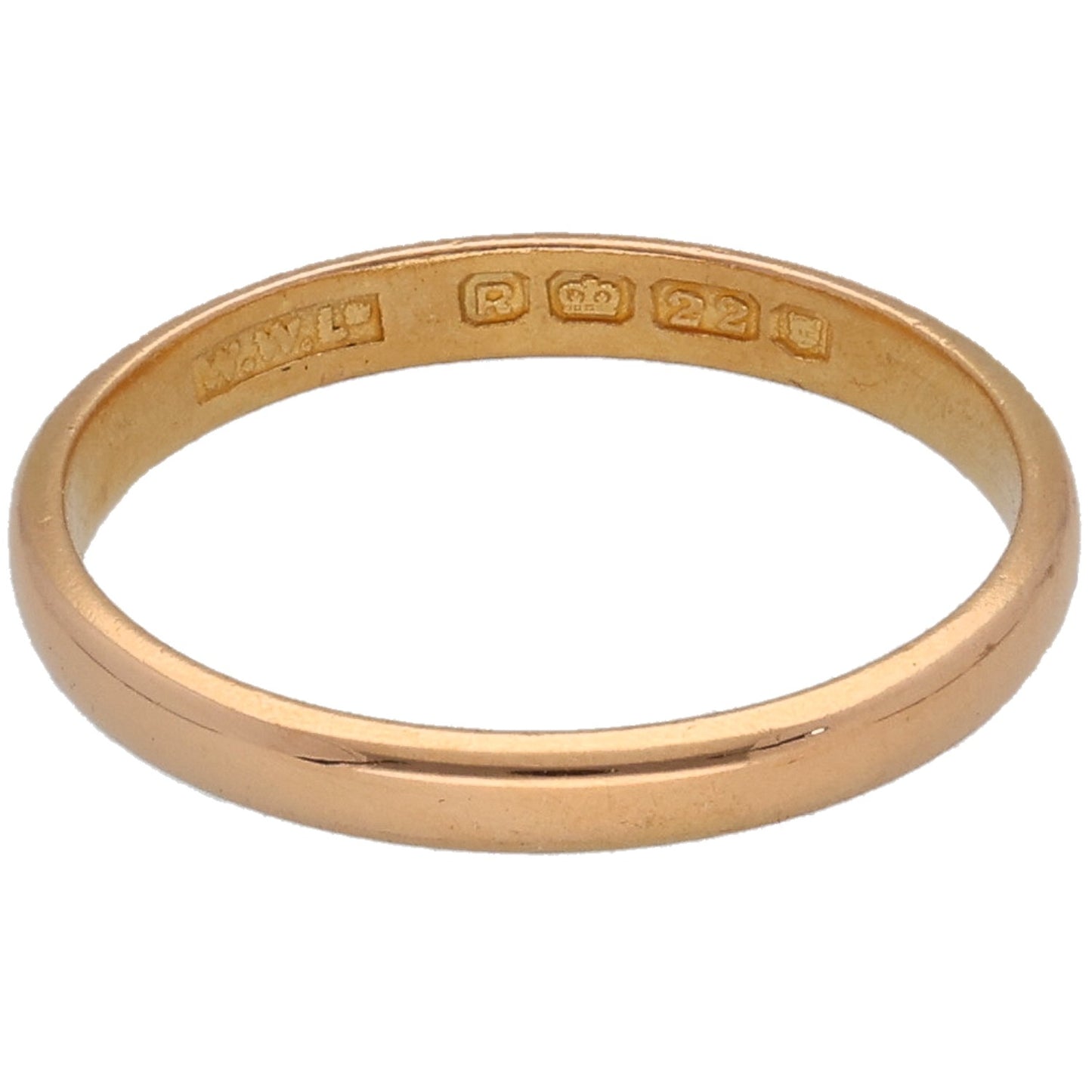 22ct Gold Plain Wedding Ring Size M