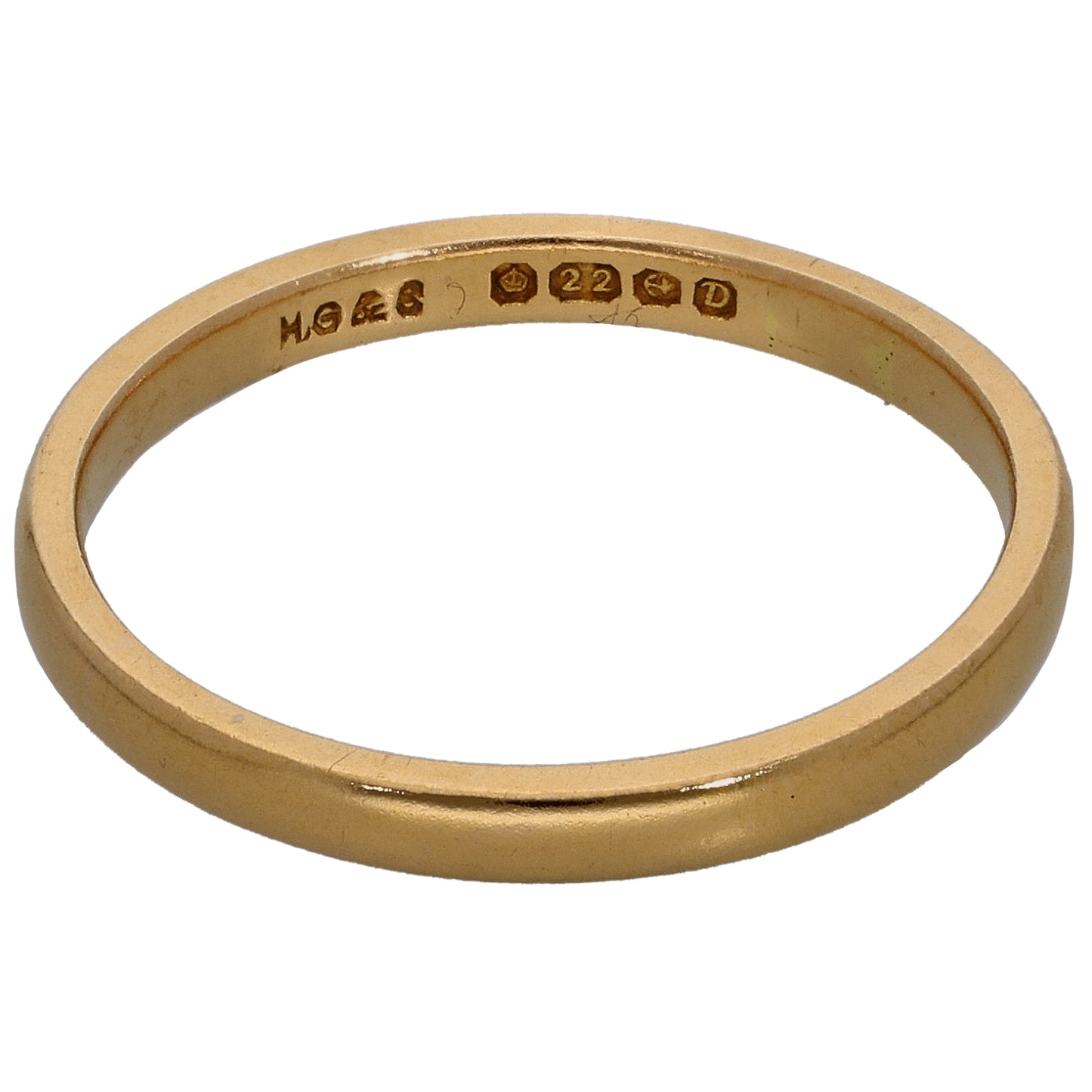 22ct Gold Plain Wedding Ring Size Q